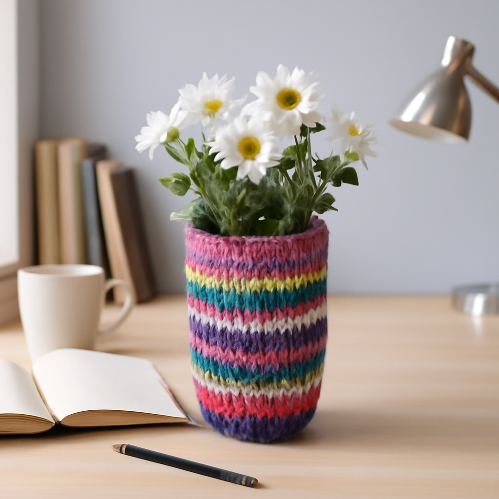 Colorful Woven Vase Storage and Decor | Made in Pakistan (Sindh)