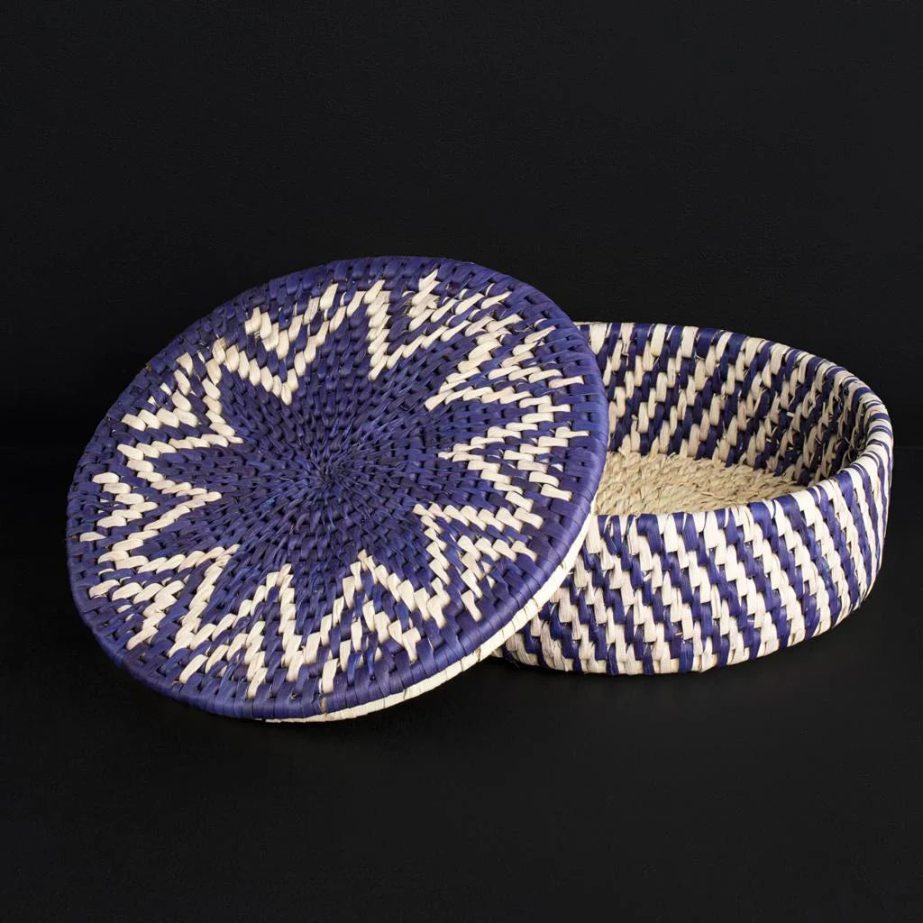 Handwoven Basket with Decorative Lid