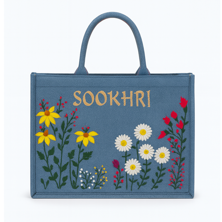 Original Sookhri Embroidered Handbags – Handcrafted Elegance from Sindh | Blue