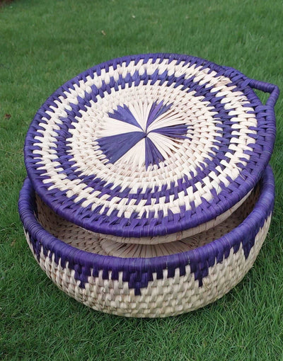 Handwoven Basket with Decorative Lid