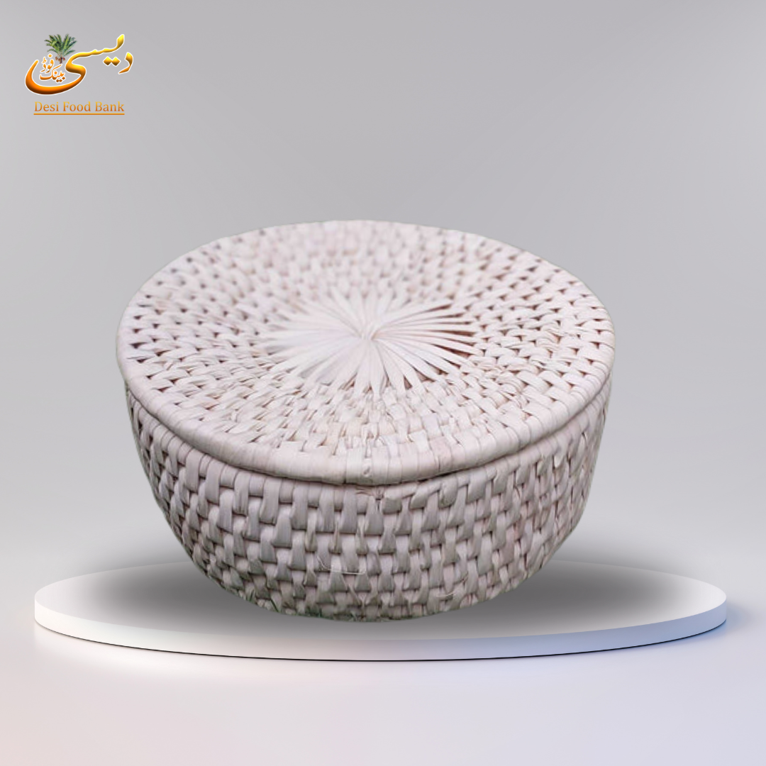 Natural Rattan Basket | Woven Storage Basket with Lid | Home Decor