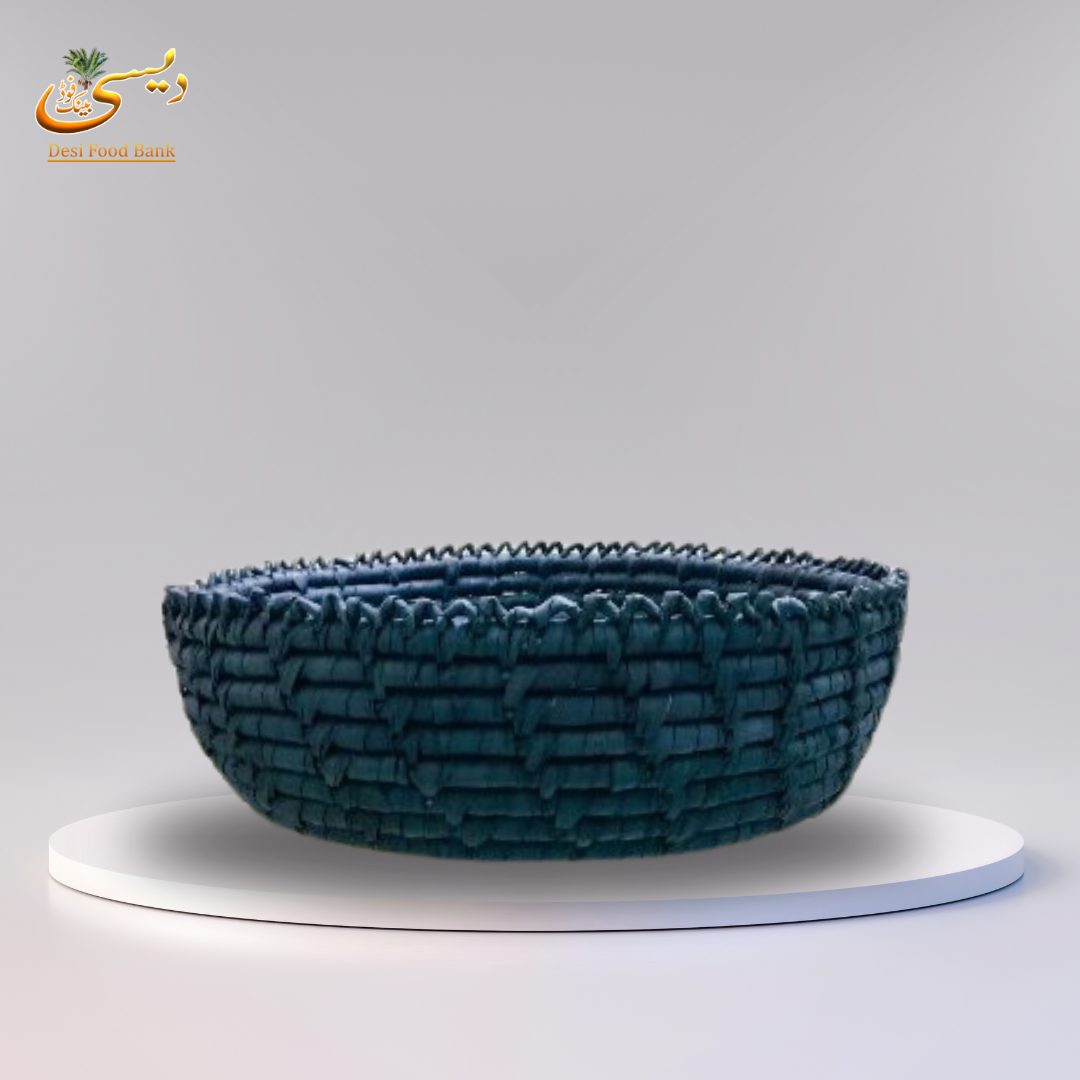 Handwoven Blue Basket for Serving or Storage