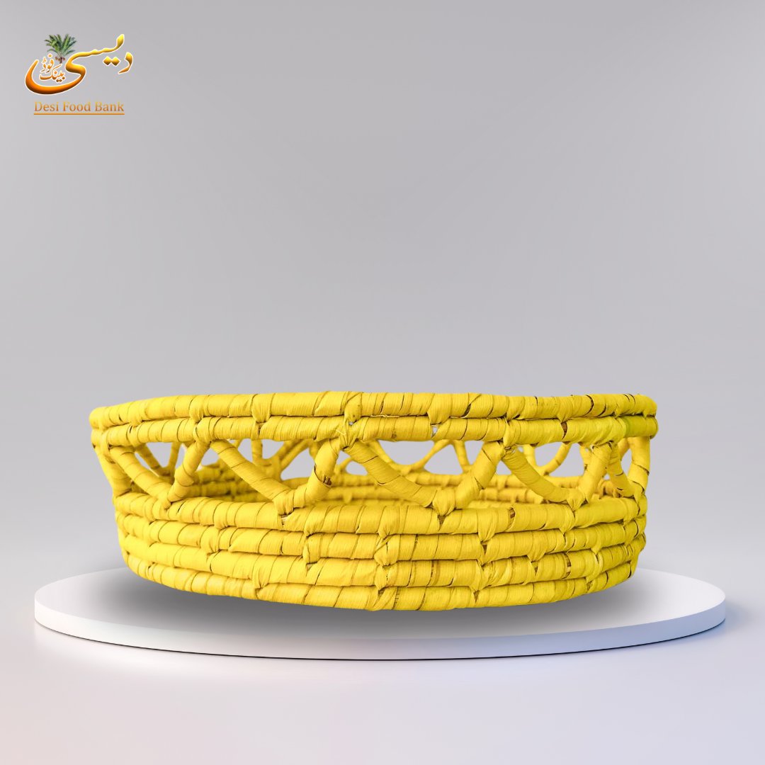 Sunny Yellow Handcrafted Basket for Home Decor