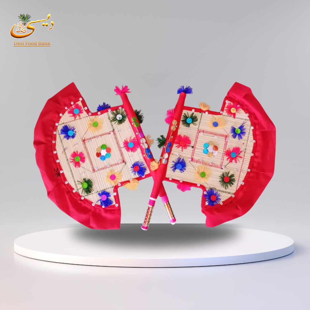 Handmade Decorative Hand Fan - Perfect for Home Decor and Gifting | Made in Pakistan (Sindh)