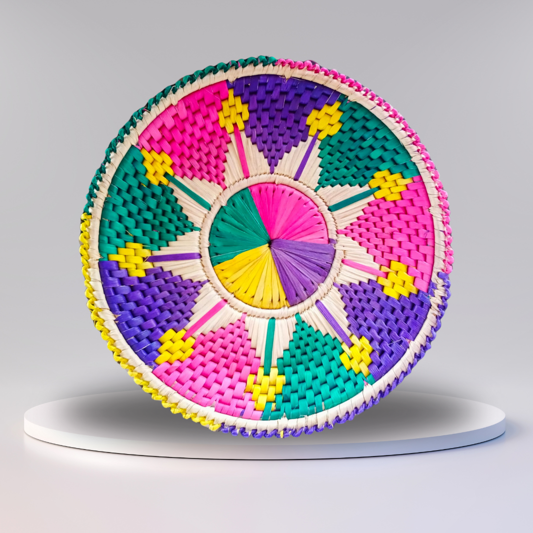 Multicolor Traditional Roti Basket (Chabbi/dabkis) Set of 2 | Made in Pakistan (Sindh)