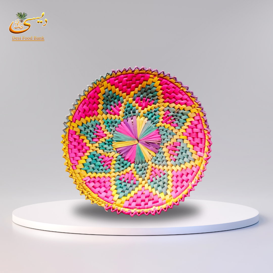 Vibrant Multicolor Handwoven Roti Basket (Changeri Design)