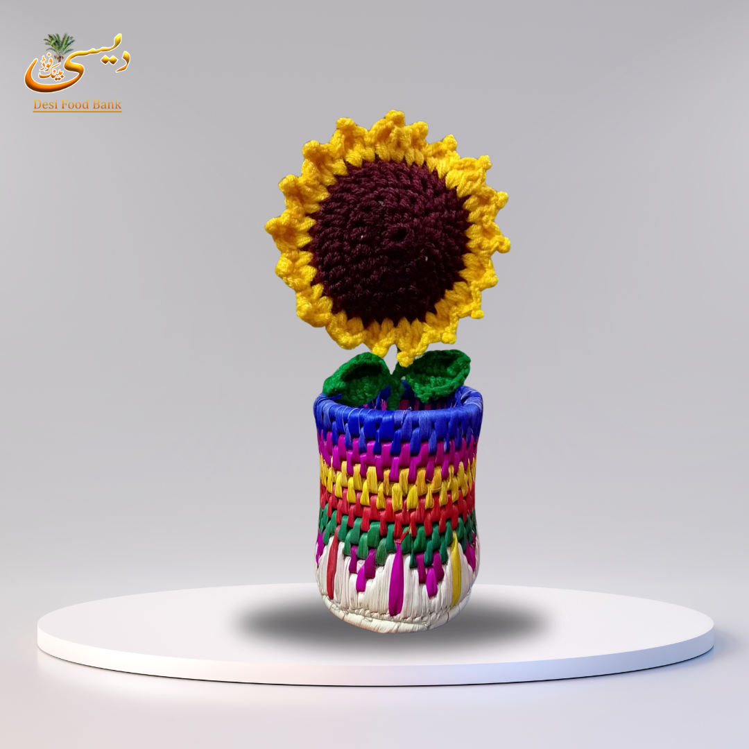 Colorful Palm Leaf Vase - Small | Made in Pakistan (Sindh) - Vase Only